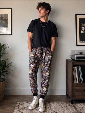 Ed Hardy Men’s Small Tattoo Print Lounge Jogger Pants